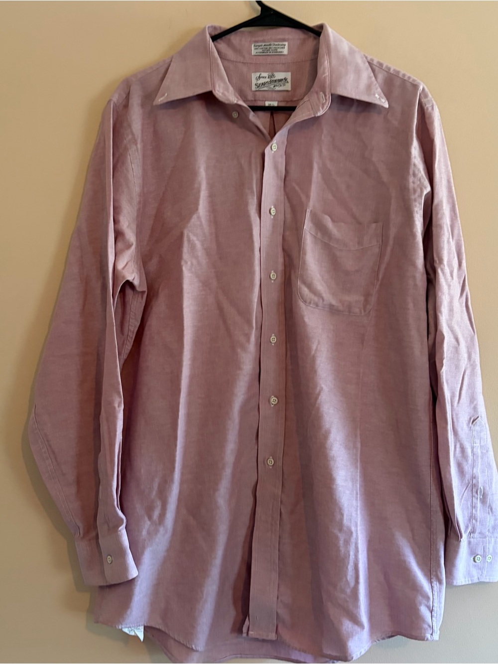 Sears Roebuck Men's Button-Up Shirt in Dusty Pink vintage